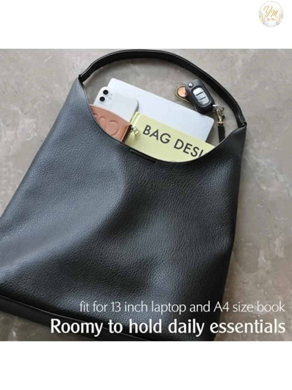 Women's Soft Vegan Leather Hobo Bag Slouchy Shoulder Tote Purse with Magnetic